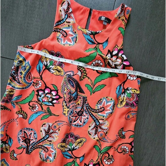 New KUT FROM THE KLOTH Coral Floral Paisley Sleeveless Shift Dress Size 8 - Picture 3 of 8